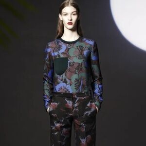ARAKS Aranthera Wave Wool Silk Twill Trouser Lined From 2013 Runway Sleek Size 2